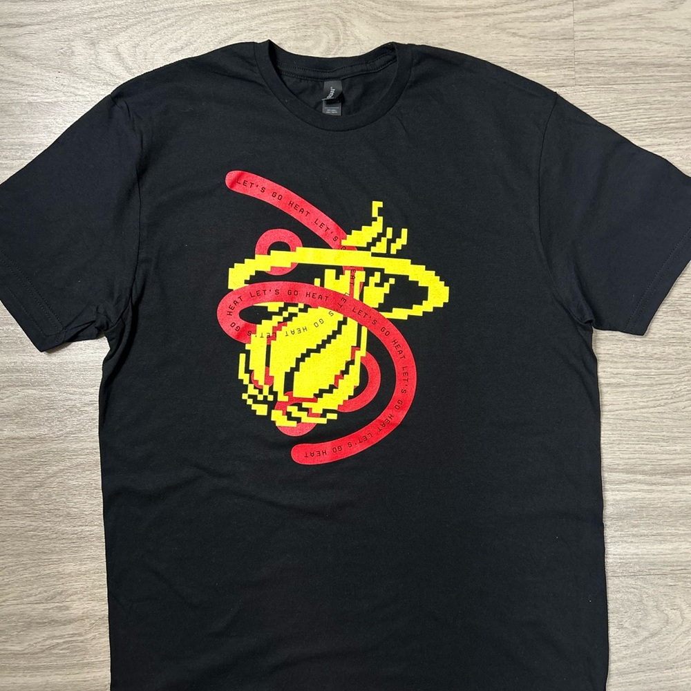 Miami Heat Graphic T-Shirt with Red and Yellow Design